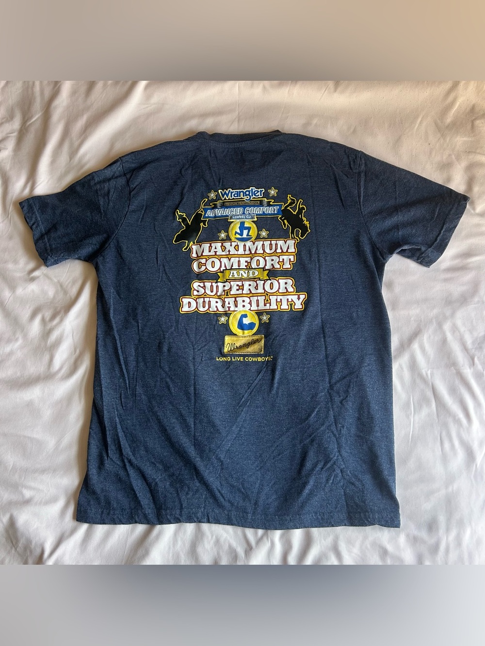 Wrangler Advanced Comfort Graphic Tee – Blue – Size Large
